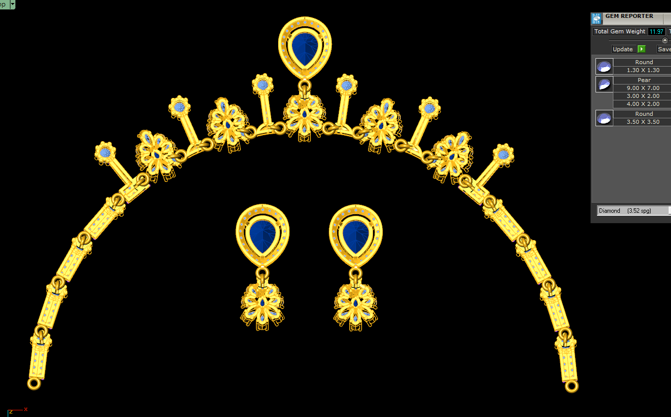 Customizable Sapphire & Diamond Cascade Set