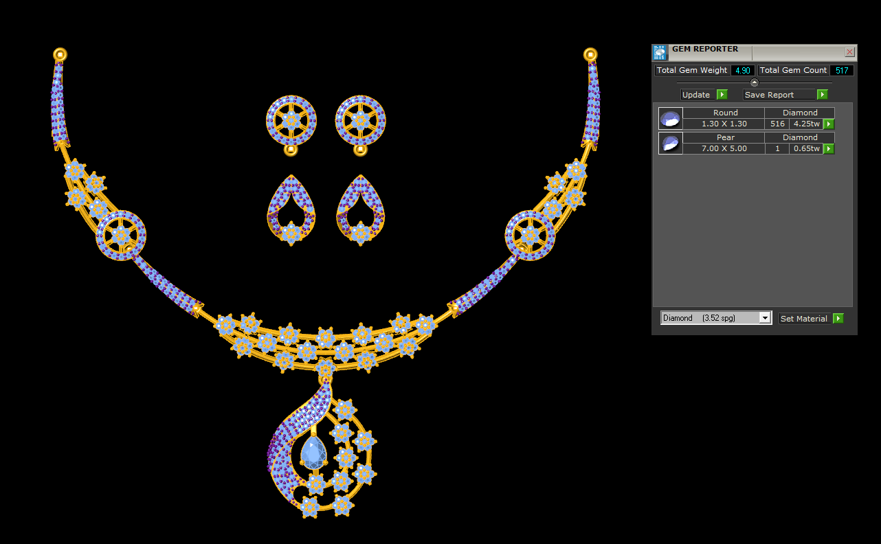Customizable Emerald & Diamond Leaf Set