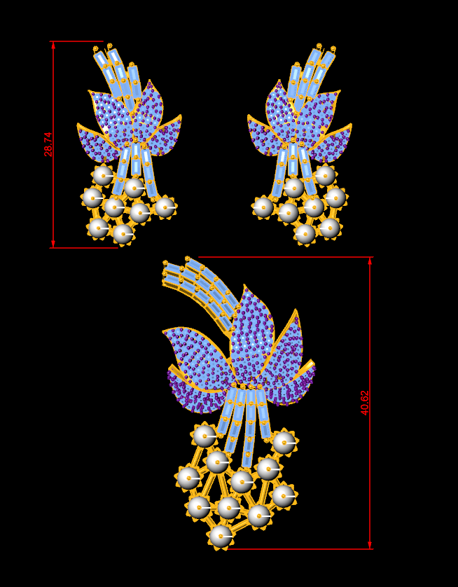 The "Botanica" Diamond & Pearl Pendant Set (Full 3DM File)