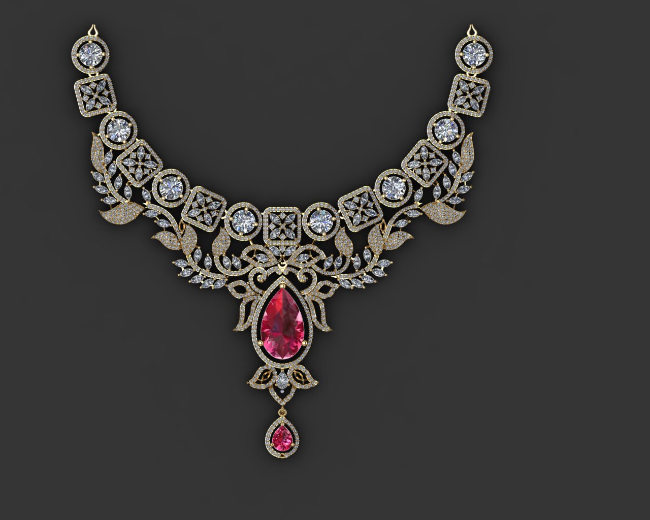 Contemporary Diamond Collar Necklace