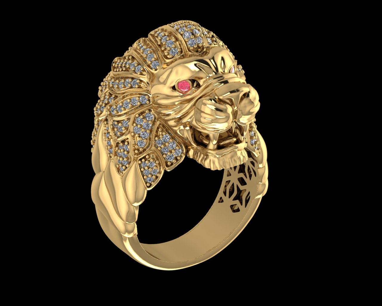 Regal Lion Head Ring