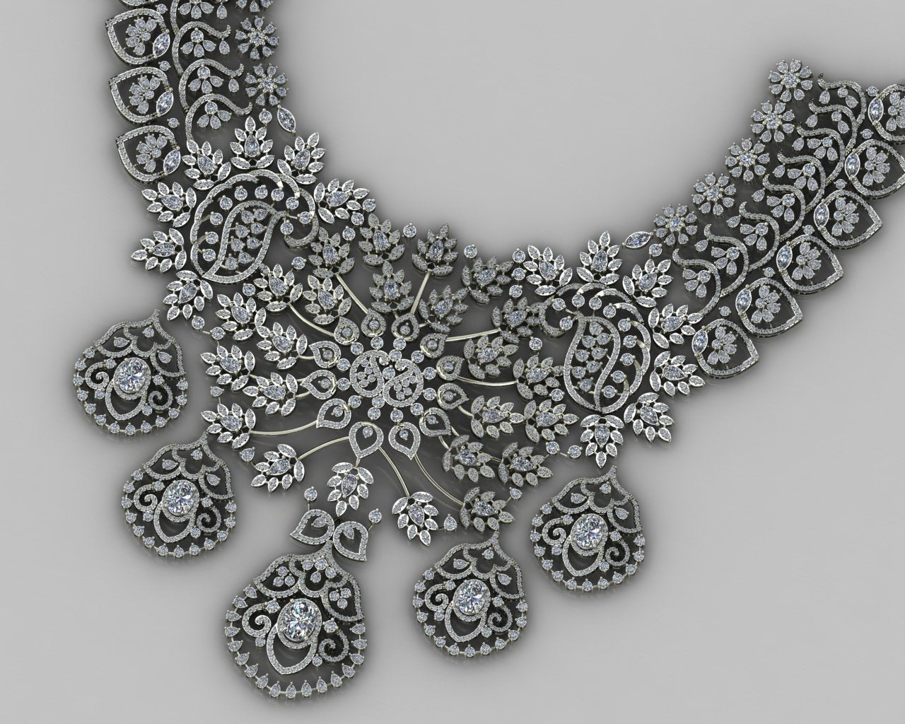 The "Maharani" Grand Bridal Necklace (Full 3DM File)