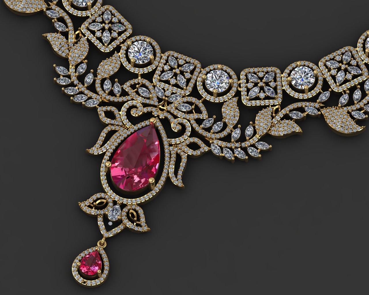 Contemporary Diamond Collar Necklace