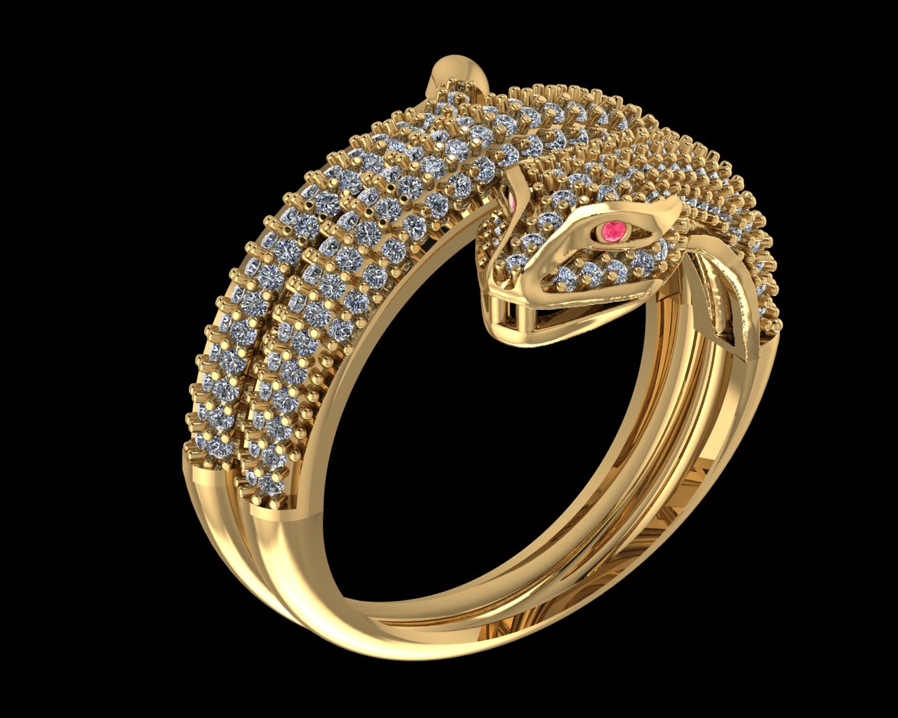 The Serpent Pave Ring