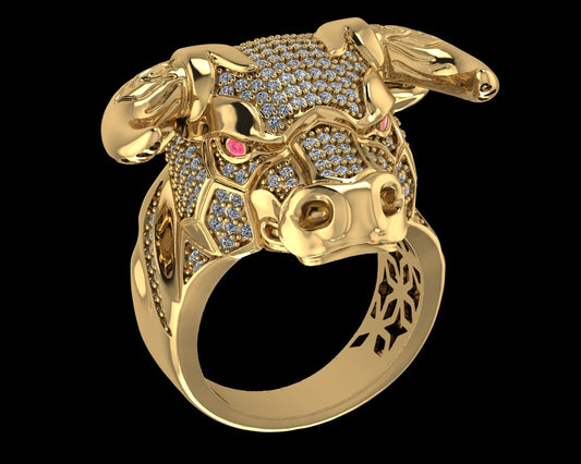 Mighty Bull Pave Ring