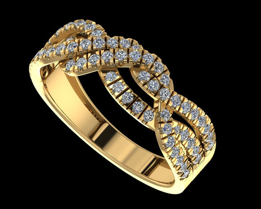 Interwoven Diamond Braid Ring