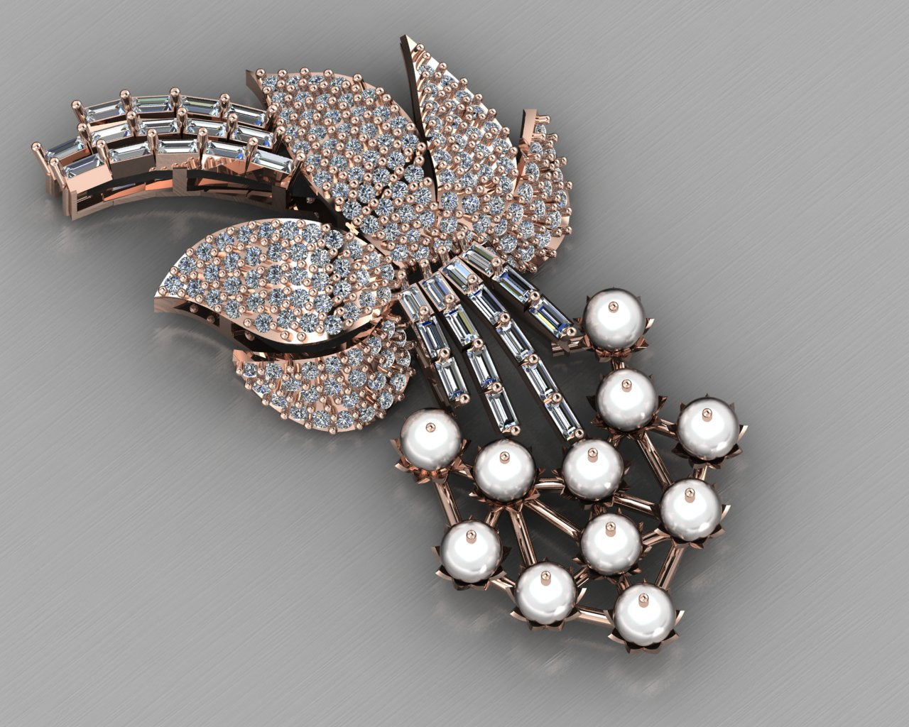 The "Botanica" Diamond & Pearl Pendant Set (Full 3DM File)