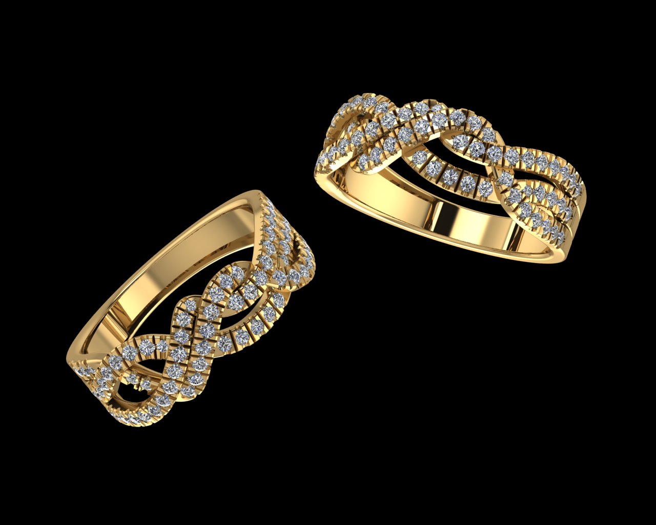 Interwoven Diamond Braid Ring