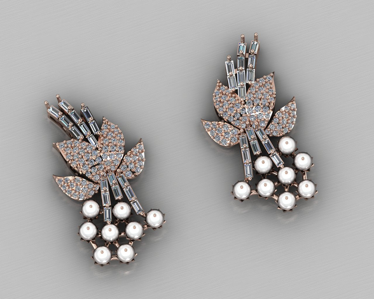 The "Botanica" Diamond & Pearl Pendant Set (Full 3DM File)