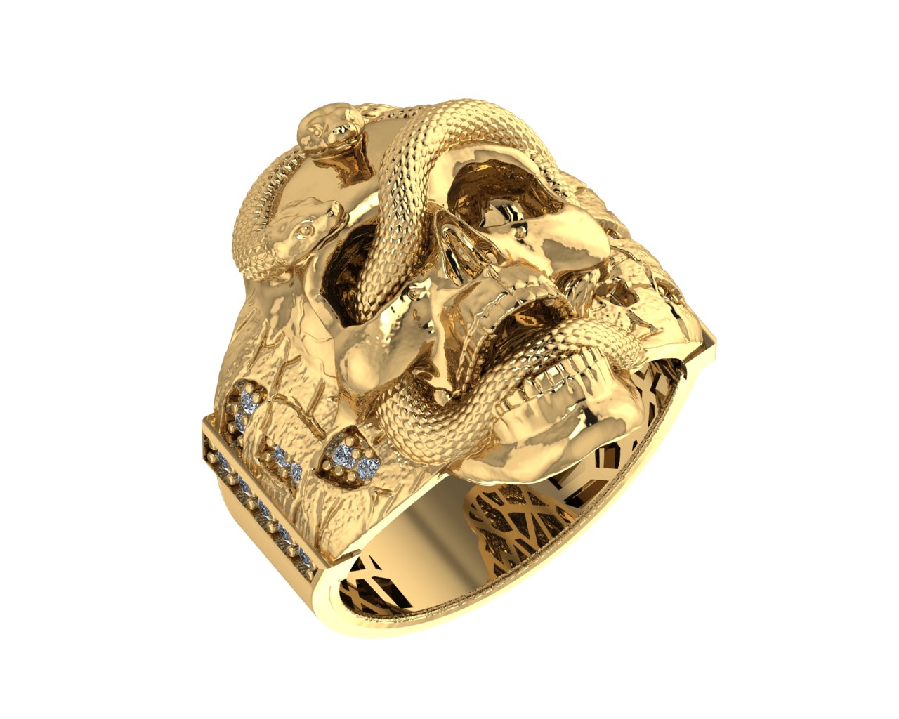 Skull & Snake Ring