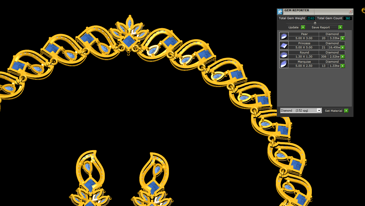 Customizable Aquamarine & Diamond Wave Set