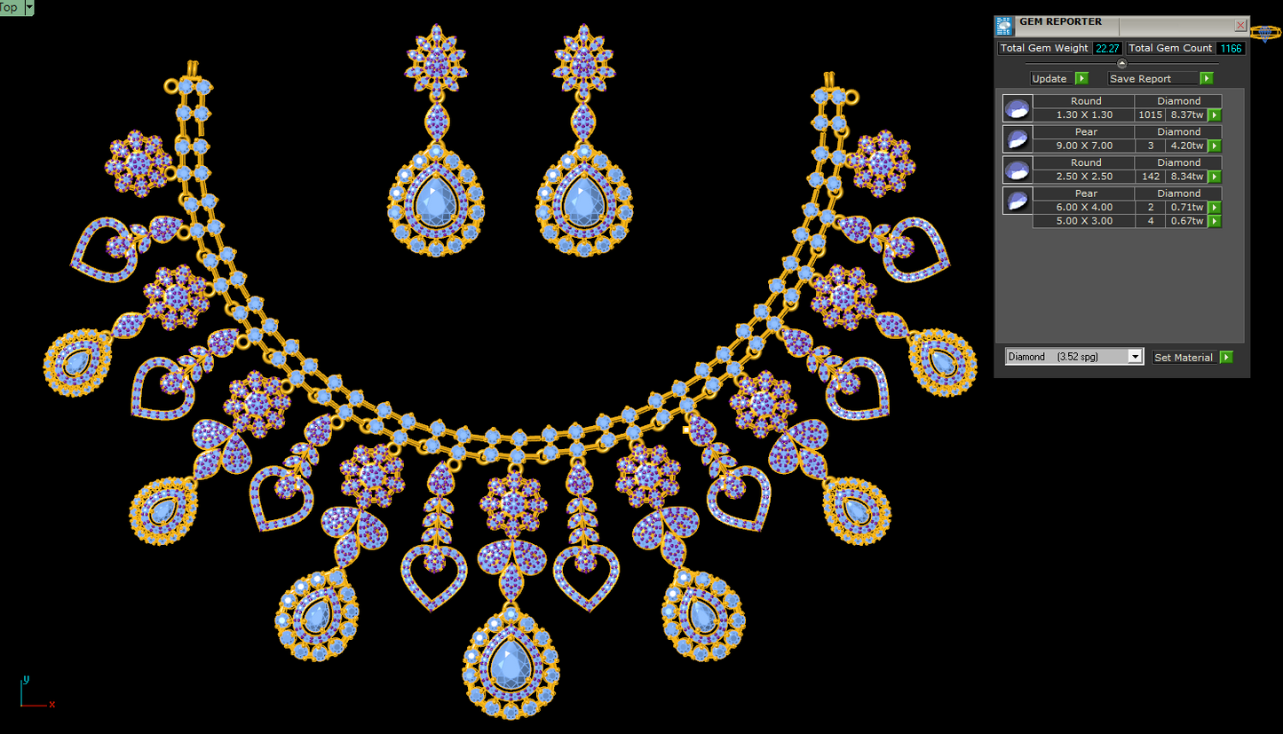 Customizable Emerald & Diamond Garden Necklace Set