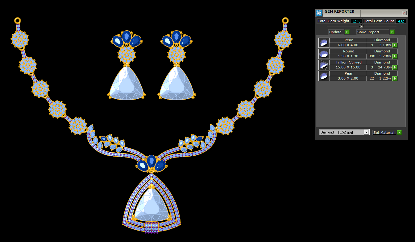 Customizable Trillion-Cut Diamond Statement Set