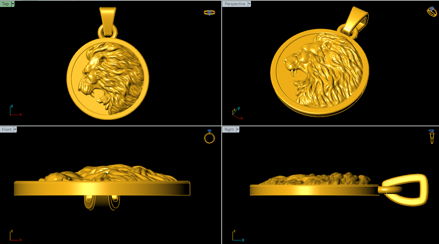 Lion Medallion 3D Model