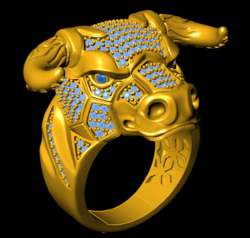 Mighty Bull Pave Ring