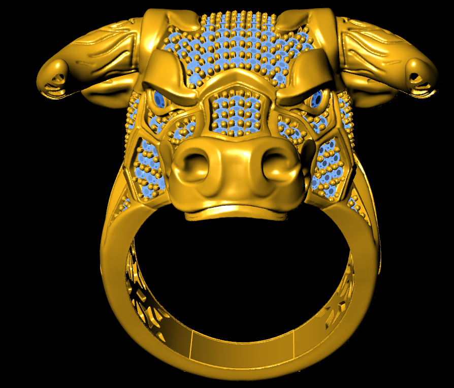 Mighty Bull Pave Ring