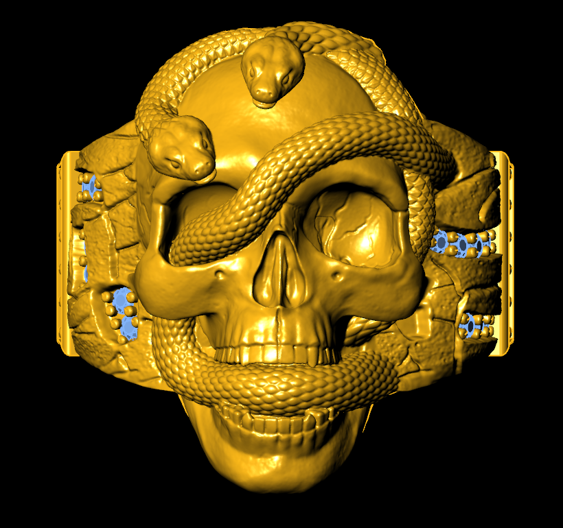 Skull & Snake Ring