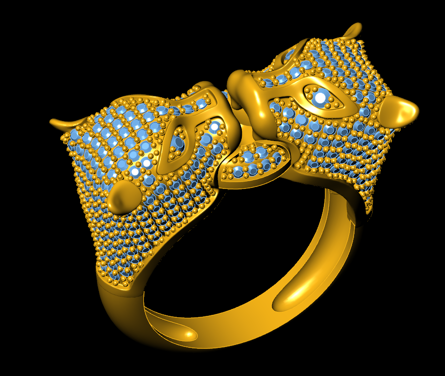 Majestic Dual Panther Head Ring