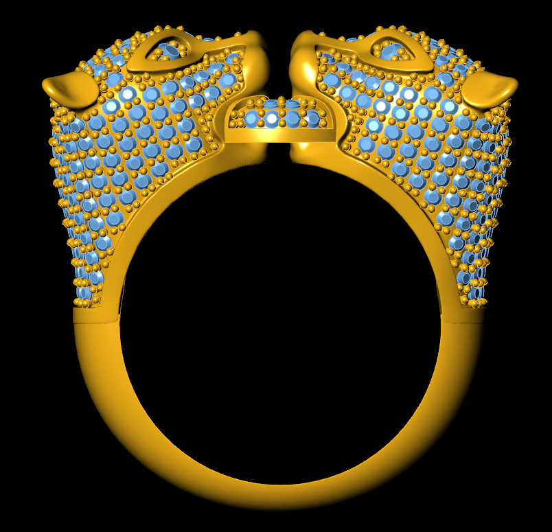 Majestic Dual Panther Head Ring