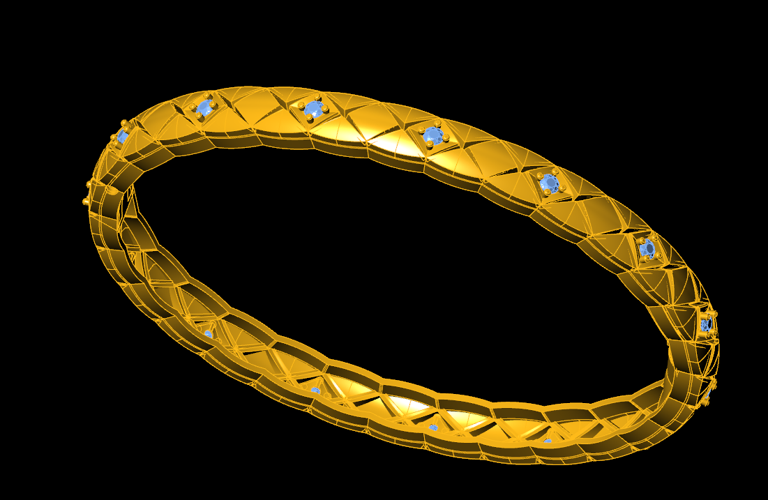 The "Argyle" Geometric Diamond Bangle