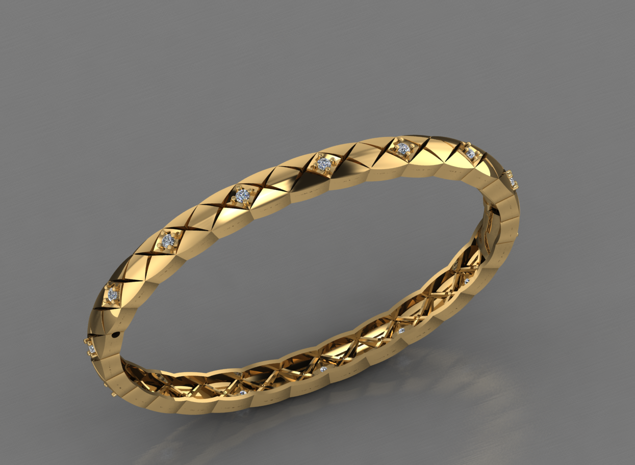 The "Argyle" Geometric Diamond Bangle