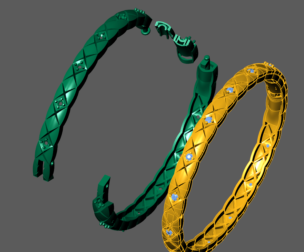 The "Argyle" Geometric Diamond Bangle