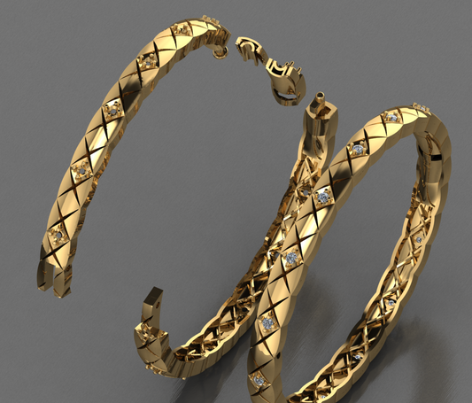 The "Argyle" Geometric Diamond Bangle