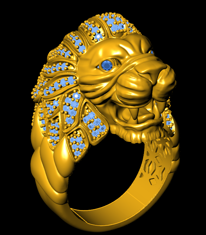 Regal Lion Head Ring