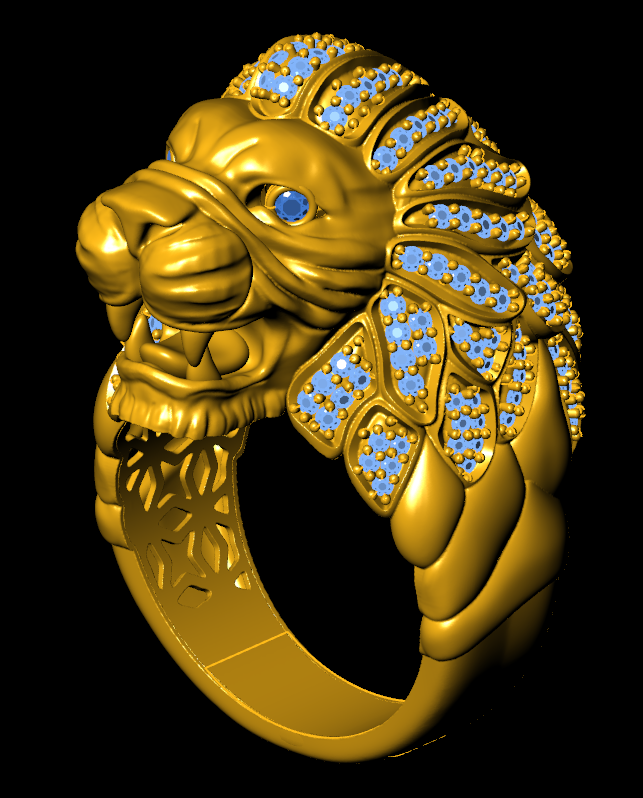 Regal Lion Head Ring